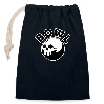 Boule de bowling crâne - Bol Design - Sac cadeau en coton avec cordon (14 x 20 cm) - bleu marine - Devant