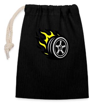 Tire Flame - Closable cotton gift bag (14x20cm) - black - Front