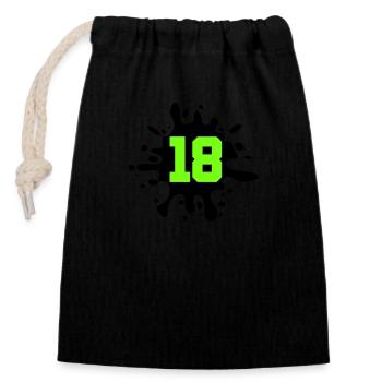 Splash of color 18 - Closable cotton gift bag (14x20cm) - black - Front