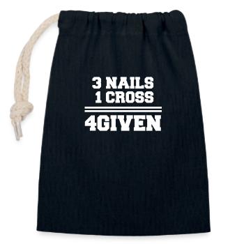 4given 1B - Verschließbarer Geschenkbeutel aus Baumwolle (14x20cm) - Navy - Vorne