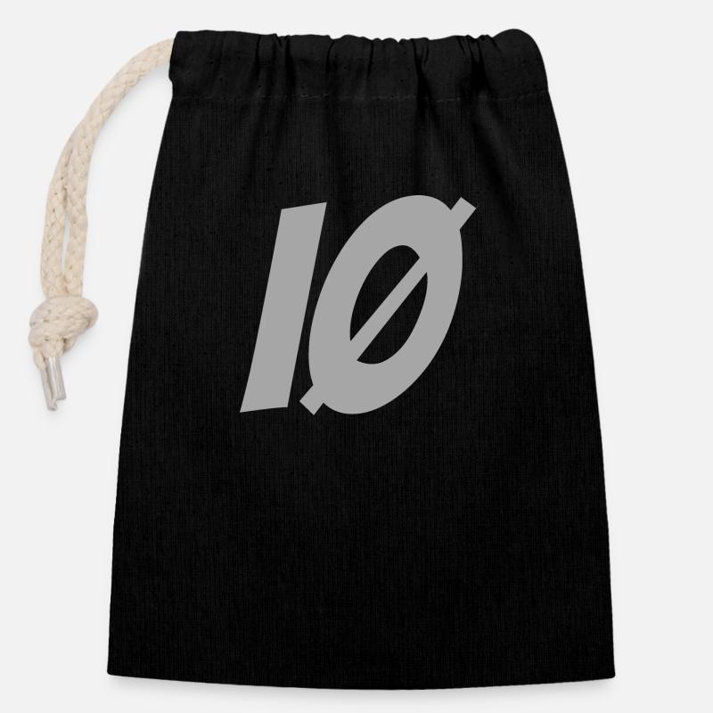ÏLE D'OLERON IØ gris - Sac cadeau en coton avec cordon (14 x 20 cm) - noir