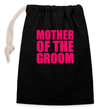 Mother of the groom - Sac cadeau en coton avec cordon (14 x 20 cm) - noir - Devant