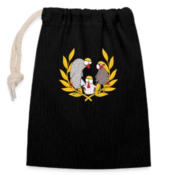 Construction Site Builder Deployment Team Mason Chickens Job - Sac cadeau en coton avec cordon (14 x 20 cm) - noir - Devant