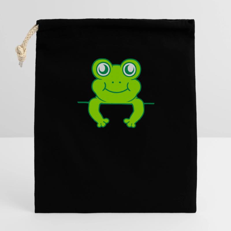 Shield Wall Frog Comic Closable cotton gift bag (14x20cm)