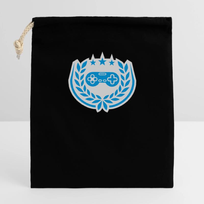 Controller Retro Stars Laurel Wreath Closable cotton gift bag (14x20cm)