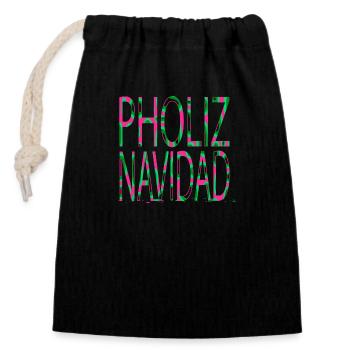 present gift idea fun beach holiday beach computer - Closable cotton gift bag (14x20cm) - black - Front