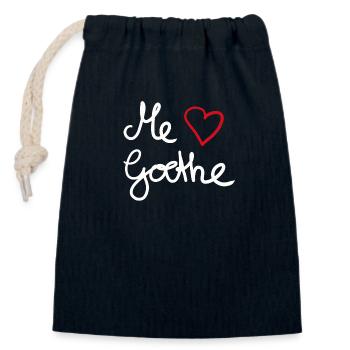 Ich liebe Goethe - Verschließbarer Geschenkbeutel aus Baumwolle (14x20cm) - Navy - Vorne