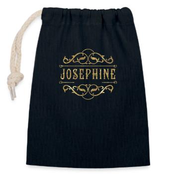 Josephine gold - Closable cotton gift bag (14x20cm) - navy - Front