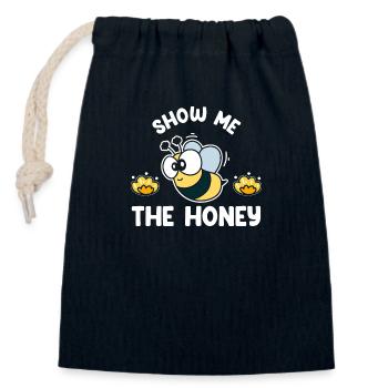 Show Me The Honey - Verschließbarer Geschenkbeutel aus Baumwolle (14x20cm) - Navy - Vorne