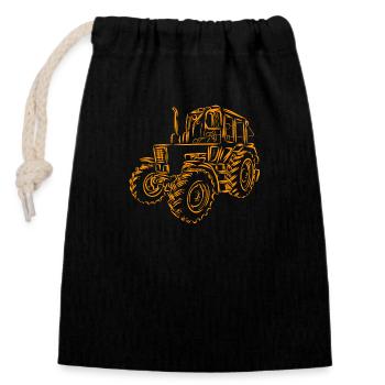 Traktor Belarus MTS 82 - Verschließbarer Geschenkbeutel aus Baumwolle (14x20cm) - Schwarz - Vorne