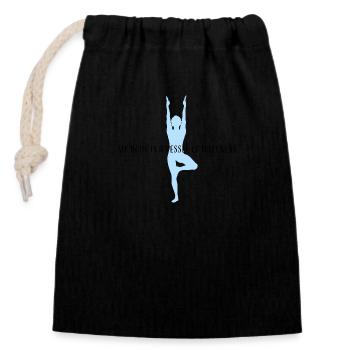 Yoga Vessel of Wellness - Closable cotton gift bag (14x20cm) - black - Front