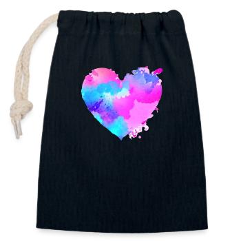 Verlobung Valentinstag Hochzeit Liebe Muttertag - Verschließbarer Geschenkbeutel aus Baumwolle (14x20cm) - Navy - Vorne