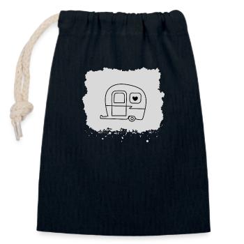 Caravan Camping Love - Closable cotton gift bag (14x20cm) - navy - Front
