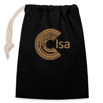 Pour Isa - Sac cadeau en coton avec cordon (14 x 20 cm) - noir - Devant