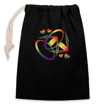 Tenue de fierté LGBTQ stylisée Gay Rainbow - Sac cadeau en coton avec cordon (14 x 20 cm) - noir - Devant
