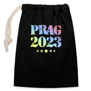 Prague 2023 - Closable cotton gift bag (14x20cm) - black - Front