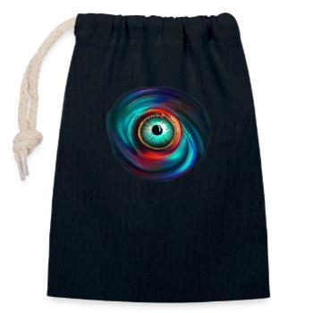 Auge in der höllischen Spirale - Verschließbarer Geschenkbeutel aus Baumwolle (14x20cm) - Navy - Vorne