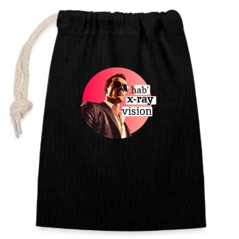X-Ray vision - Closable cotton gift bag (14x20cm) - black - Front