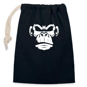 Singe - Sac cadeau en coton avec cordon (14 x 20 cm) - bleu marine - Devant