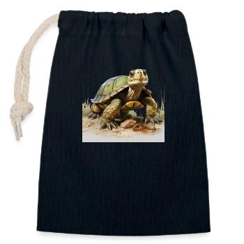 Landschildkröten sind beliebte Haustiere - Verschließbarer Geschenkbeutel aus Baumwolle (14x20cm) - Navy - Vorne