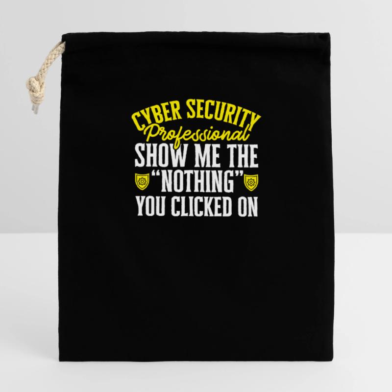Cybersecurity Hackers IT Security Closable cotton gift bag (14x20cm)