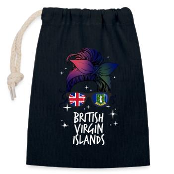 British Virgin Islands - Closable cotton gift bag (14x20cm) - navy - Front