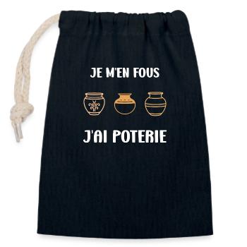 Humour pots de Poterie - Sac cadeau en coton avec cordon (14 x 20 cm) - bleu marine - Devant
