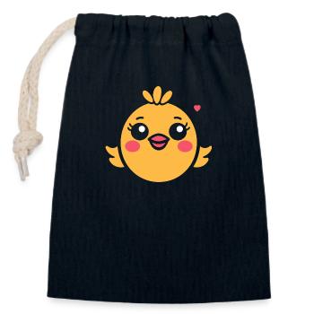 chick - Closable cotton gift bag (14x20cm) - navy - Front