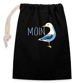 Hello with Möve - Closable cotton gift bag (14x20cm) - black - Front