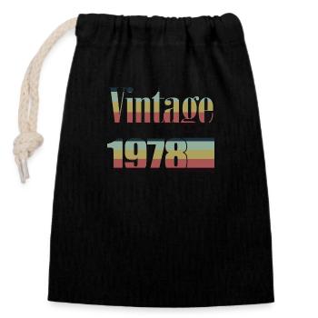 1978 Birthday 1978 Born in 1978 Birthday - Closable cotton gift bag (14x20cm) - black - Front