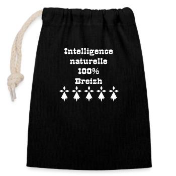 ia breizh breton bretonne - Sac cadeau en coton avec cordon (14 x 20 cm) - noir - Devant