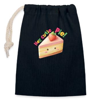 Hey, süßer Kuchen! - Verschließbarer Geschenkbeutel aus Baumwolle (14x20cm) - Navy - Vorne