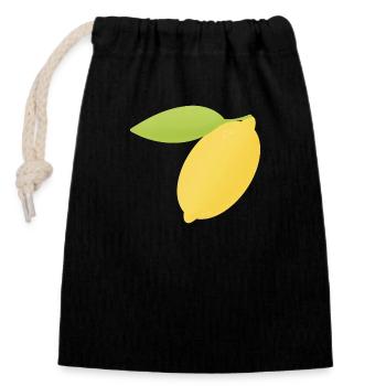 Lemon - Closable cotton gift bag (14x20cm) - black - Front
