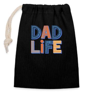 Dad Life - Verschließbarer Geschenkbeutel aus Baumwolle (14x20cm) - Schwarz - Vorne