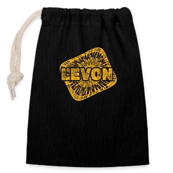 Stardust Levon - Closable cotton gift bag (14x20cm) - black - Front