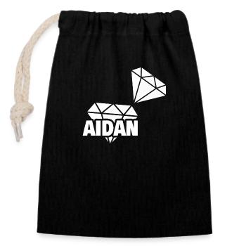 Aidan en tant que précieux - Sac cadeau en coton avec cordon (14 x 20 cm) - noir - Devant