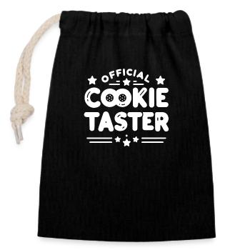 Official Cookie Taster - Closable cotton gift bag (14x20cm) - black - Front