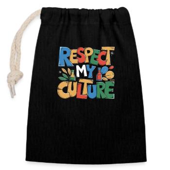 Célébrer la culture du thé fermenté - Sac cadeau en coton avec cordon (14 x 20 cm) - noir - Devant