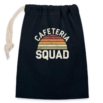Team and lunch break - Closable cotton gift bag (14x20cm) - navy - Front