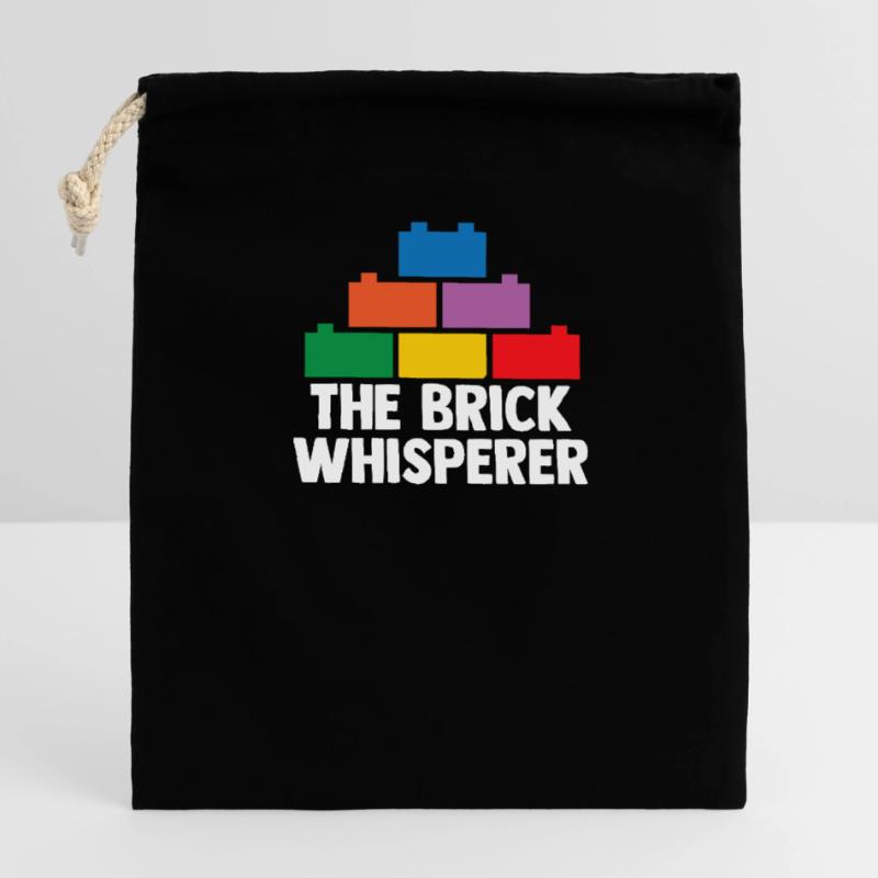 Constructeur de briques Bâtiment en briques Maître constructeur Sac cadeau en coton avec cordon (14 x 20 cm)
