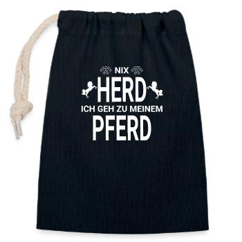 Nix Herd Pferd - Verschließbarer Geschenkbeutel aus Baumwolle (14x20cm) - Navy - Vorne
