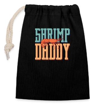 Shrimp Daddy Shrimp Lover Seafood - Verschließbarer Geschenkbeutel aus Baumwolle (14x20cm) - Schwarz - Vorne