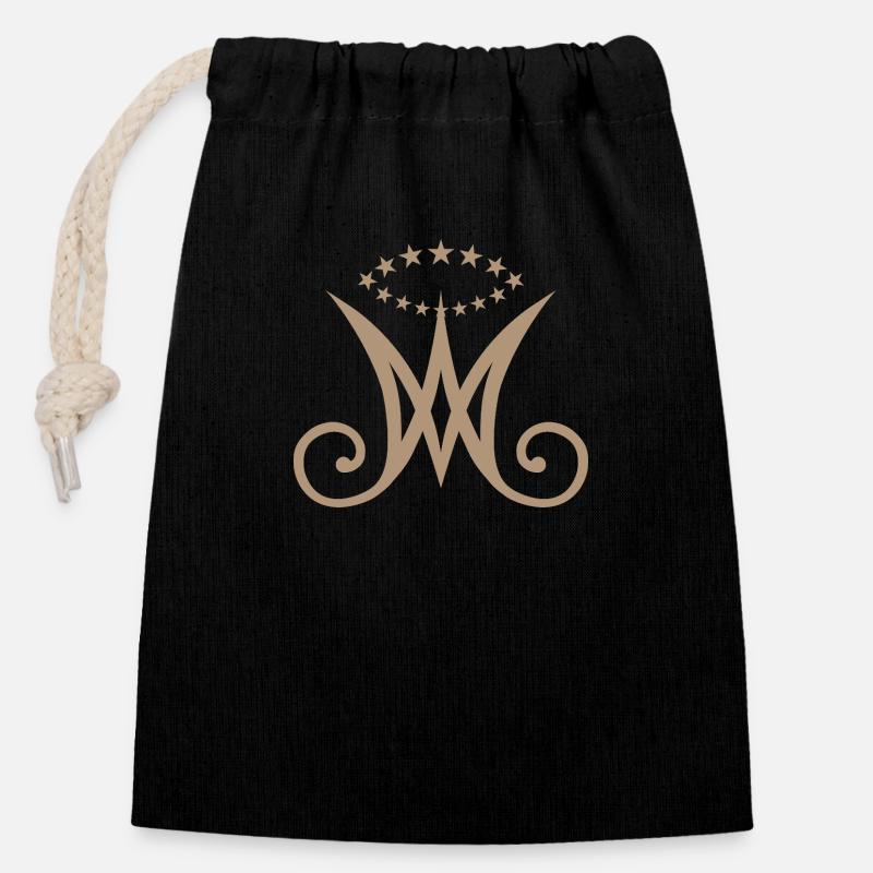 Auspice Maria - Closable cotton gift bag (14x20cm) - black