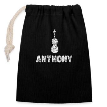 Bratsche Anthony - Verschließbarer Geschenkbeutel aus Baumwolle (14x20cm) - Schwarz - Vorne