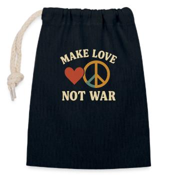 Make Love Not War - Closable cotton gift bag (14x20cm) - navy - Front