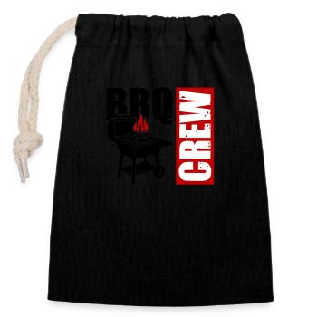 Grill Crew BBq - Closable cotton gift bag (14x20cm) - black - Front