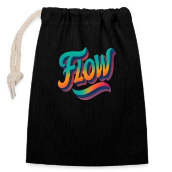 Let It Flow - Closable cotton gift bag (14x20cm) - black - Front