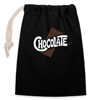 Chocolate - Cool Sweets Logo - Closable cotton gift bag (14x20cm) - black - Front