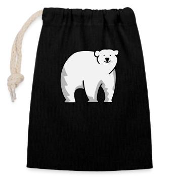 Polar bear - Closable cotton gift bag (14x20cm) - black - Front