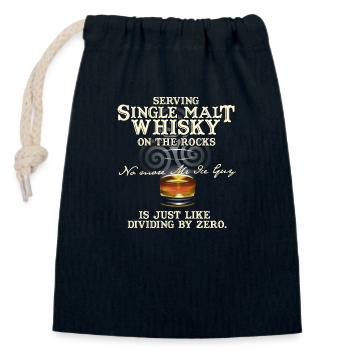 Single Malt Whisky On The Rocks - Verschließbarer Geschenkbeutel aus Baumwolle (14x20cm) - Navy - Vorne